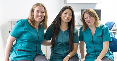 Dental team smiling